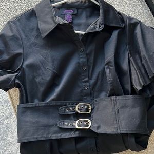 Button down flare dress with 2 pockets